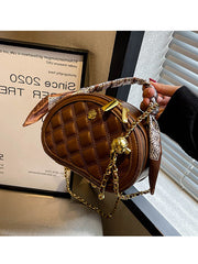 Fragrant Leather Crossbody Bag: Small Round Versatile Handbag