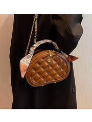 Fragrant Leather Crossbody Bag: Small Round Versatile Handbag