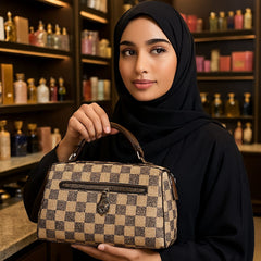 Women's Vintage Print Large Capacity One Shoulder Messenger Bag Handbag Boston Pillow Bag