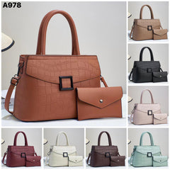 PU Leather Composite Shoulder Bag for Ladies Crossbody Handbag, Single Color, High Quality, 2 Pieces Per Set