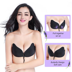 Pack of 2 Women Stick-on Heavily Padded Bra  (Black, Brown)