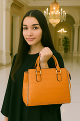 Closeout Deal Genuine Leather Croc-Embossed Crossbody Bag