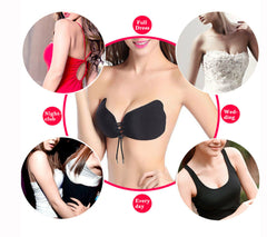 Pack of 2 Women Stick-on Heavily Padded Bra  (Black, Brown)