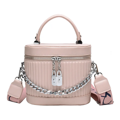 Italian Designer Custom Made in China Embossing Strip Elegant Hard Box Shape Bag