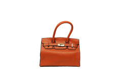 Crocodile Pattern Handbag for Women - Premium Leather Designer Large Lock Shoulder Bag