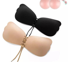 Pack of 2 Women Stick-on Heavily Padded Bra  (Black, Brown)