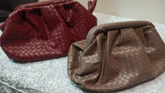 Red Woven Leather Handbag – Statement Elegance