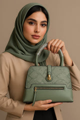 Women Printed Pattern Pu Leather Handbag Office Bow Strap Hand Bag Large Capacity Handbag School Shoulder Bag