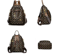 Women's Large-capacity Backpack Pu Women's Bag Casual Ladies Soft Leather Small Bag