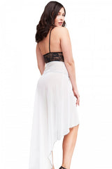 Miorre Black Lace & Sheer Skirt Lingerie Set – Elegance with Edge