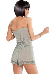 Chic Grey Satin Romper