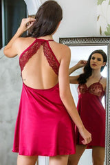 Luxurious Red Lace Chemise