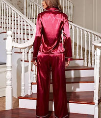 Satin Red Pajama Set – Classic and Comfortable