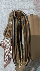 Women's Designer Cross Body Bag - Chic Cross-Shaped Shoulder Bag in Genuine Leather, Small Square Design, Lightweight for