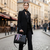 Argyle Quilted Double Handle Square Bag for women