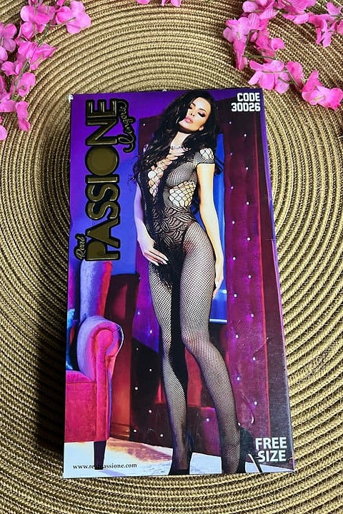 Passione Black Fishnet Bodysuit – Bold &amp; Intricate