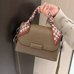 Women's Designer Cross Body Bag - Chic Cross-Shaped Shoulder Bag in Genuine Leather, Small Square Design, Lightweight for