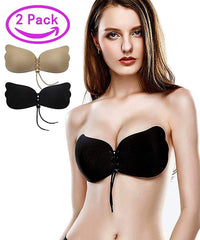 Pack of 2 Women Stick-on Heavily Padded Bra  (Black, Brown)