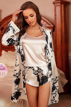 3-piece satin nightwear set