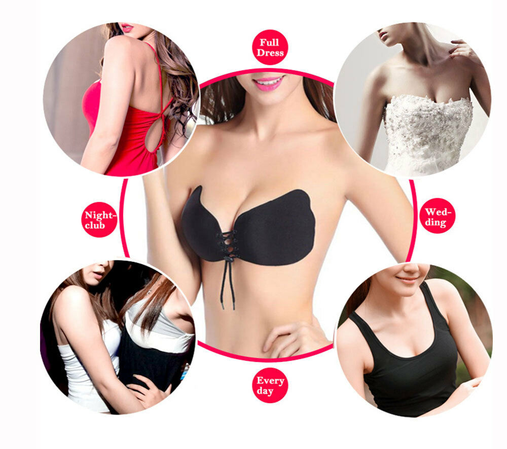 Pack of 2 Women Stick-on Heavily Padded Bra  (Black, Brown)