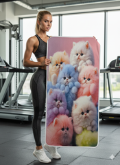 🐾 Pastel Kittens Gym Towel – 95 x 50 CM