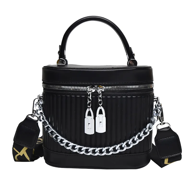 Italian Designer Custom Made in China Embossing Strip Elegant Hard Box Shape Bag