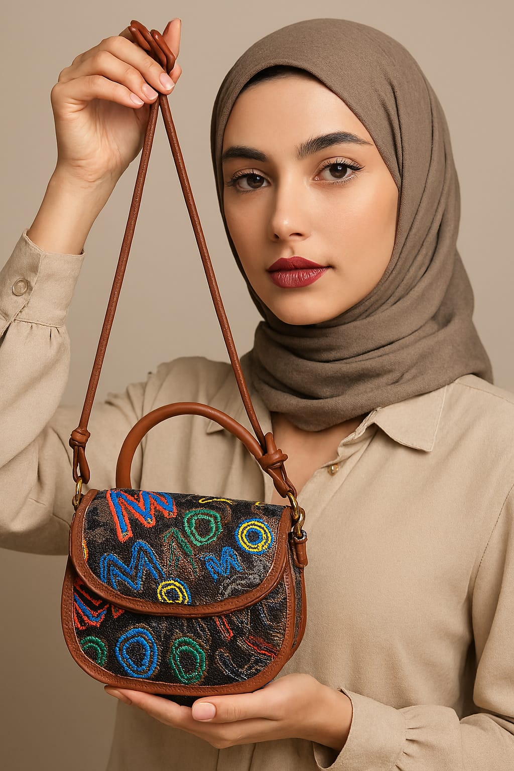 Printed Crossbody Bag Shoulder Bag PU Leather Women's Designer Satchels Street Fashion Love