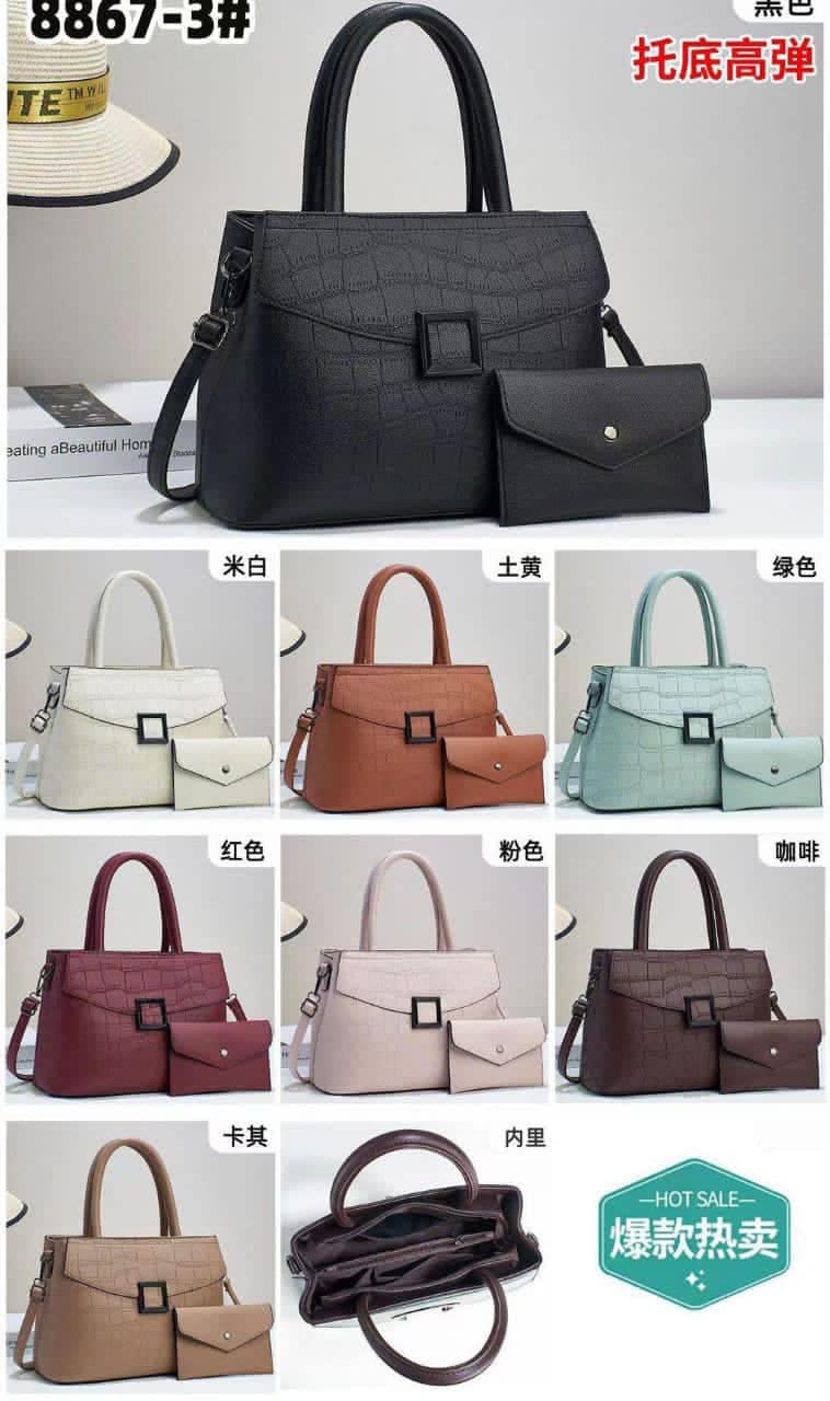 PU Leather Composite Shoulder Bag for Ladies Crossbody Handbag, Single Color, High Quality, 2 Pieces Per Set
