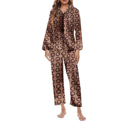 Luxe Satin Monogram Print Pajama Set