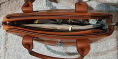 Alligator Print Triple Compartment Satchel Handbag - A New Day Black